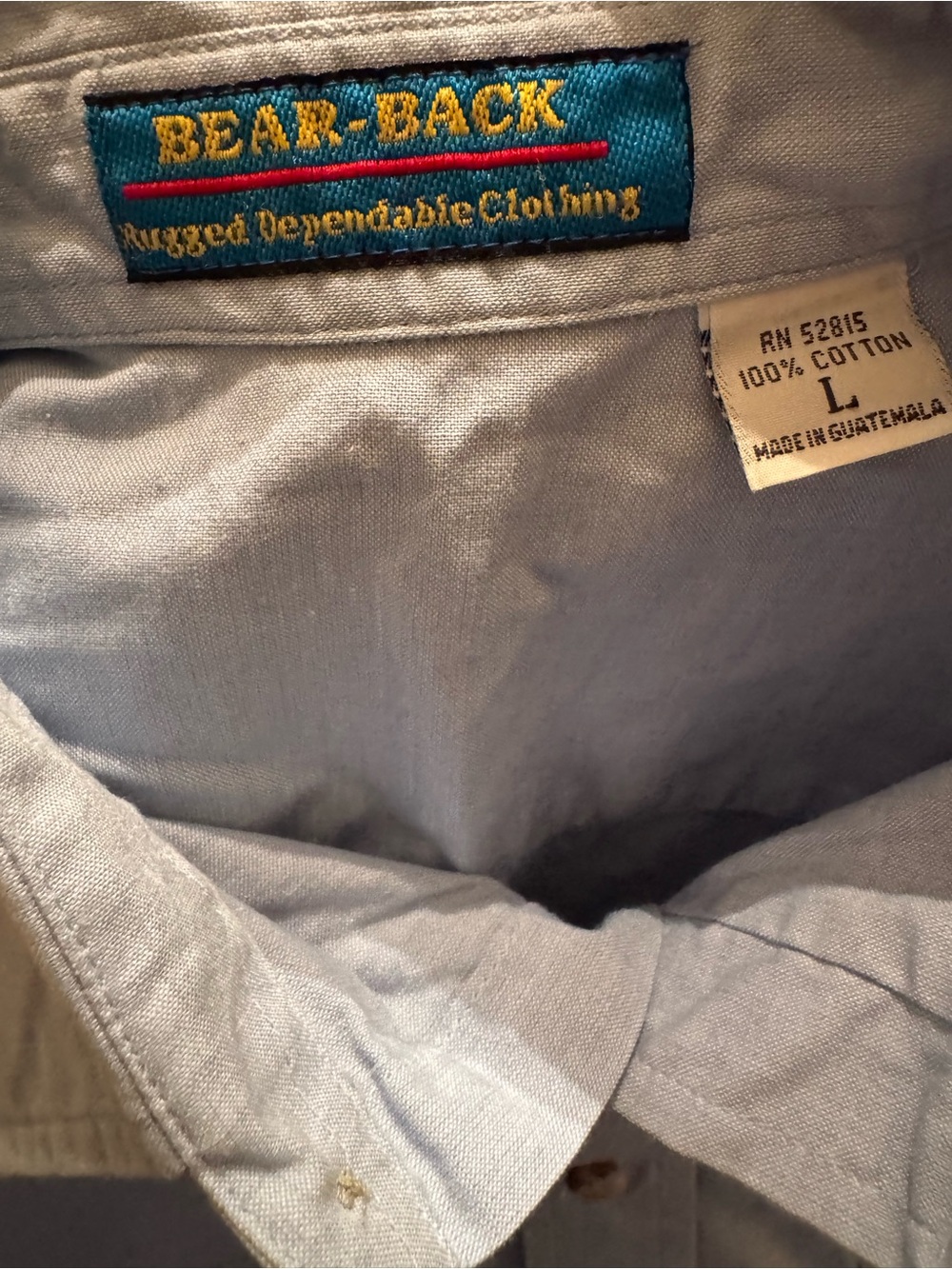 Men's Light Blue Short-Sleeve Button Down Work Shirt with Chest Pockets - Picture 5 of 5